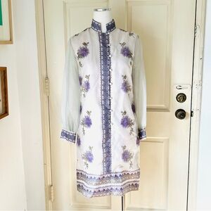 1970’s Alfred Shaheen Hand Printed Midi Dress.